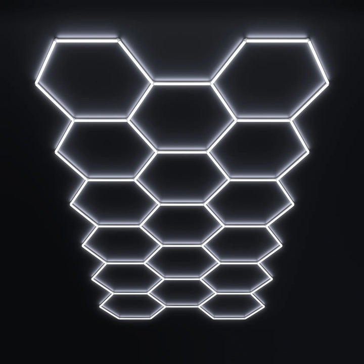 Luces hexagonales: sistema LED grande de 17 rejillas