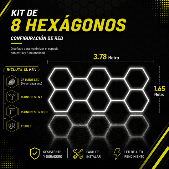Kit de 8 Hexágonos 3.78 metros de largo x 1.65 Metro de ancho