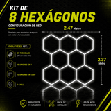 Kit de 8 Hexágonos de 44Cm cada tubo led Tamaño armado (2.40 metros de largo x 2.60 Metro de ancho)