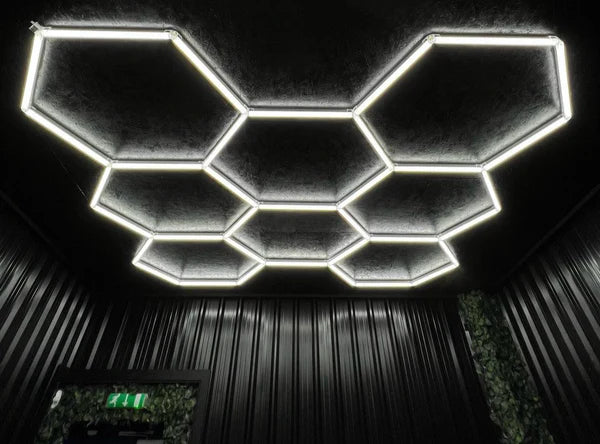 Kit de 8 Hexágonos de 44Cm cada tubo led Tamaño armado (2.40 metros de largo x 2.60 Metro de ancho)