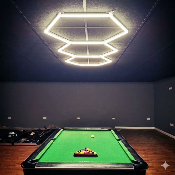 Kit de 3 Hexagonos en tubos led de 44cm tamaño armado (2.46 Metros de largo x 95 Cm de ancho)