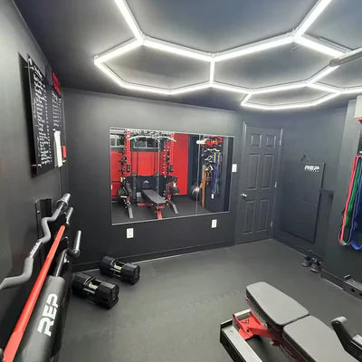 Instalación de luces hexagonales