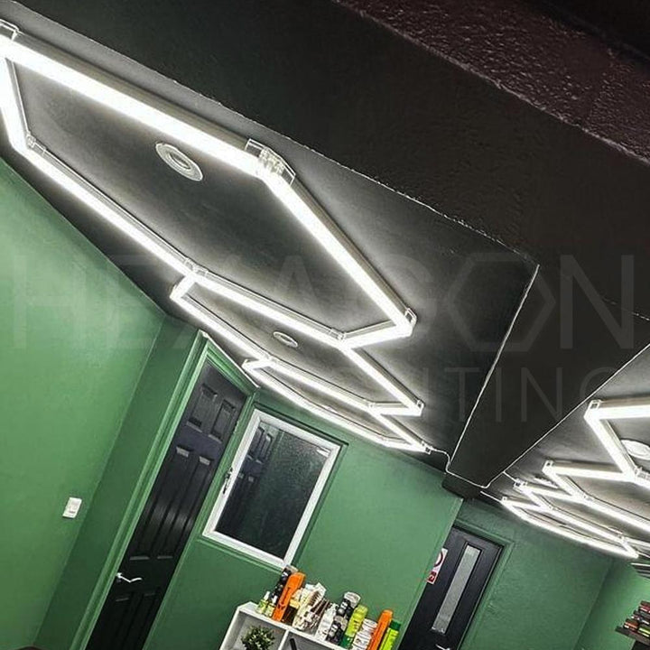 Kit de 3 Hexagonos en tubos led de 44cm tamaño armado (2.46 Metros de largo x 95 Cm de ancho)