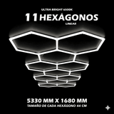 Luces hexagonales - Sistema LED de rejilla larga de 11 luces