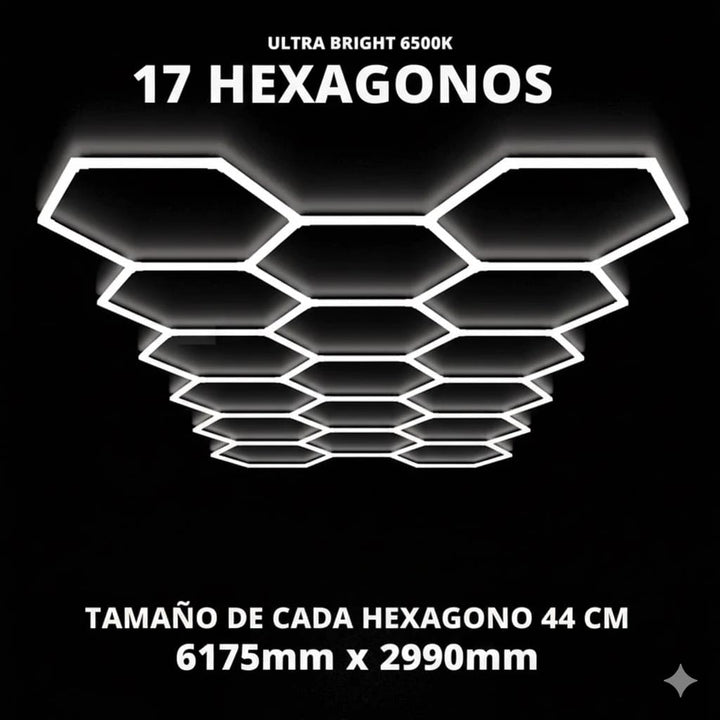 Luces hexagonales: sistema LED grande de 17 rejillas